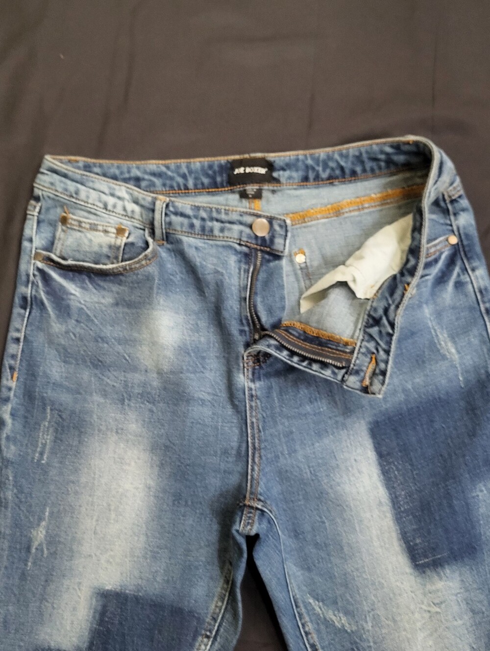 Joe Boxer Patch Design Blue Skinny Jeans Women Size 15 - Picture 7 of 9